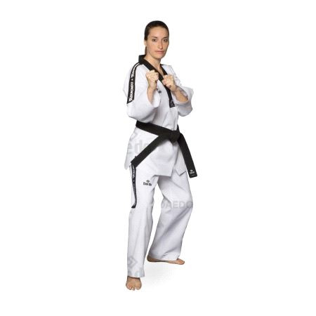 Dobok Daedo, WT, Competition Sort krave, 150 cm