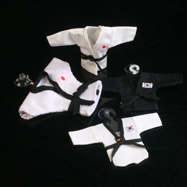 "Minidobok", med sugekopp for Vindu, Hvite, Taekwondo på ryg