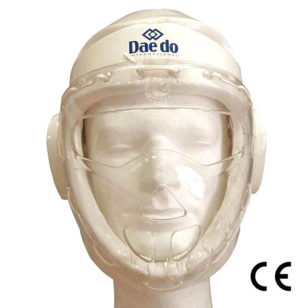Hjelm med Transparent Maske, Farge: Hvit, Størrelse: L